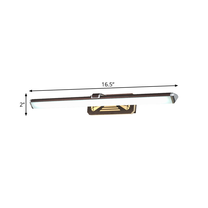 Skørter | Brown extendable vanity light classic metal LED 16.5"/23" wide bathroom wall lamp in white/warm light