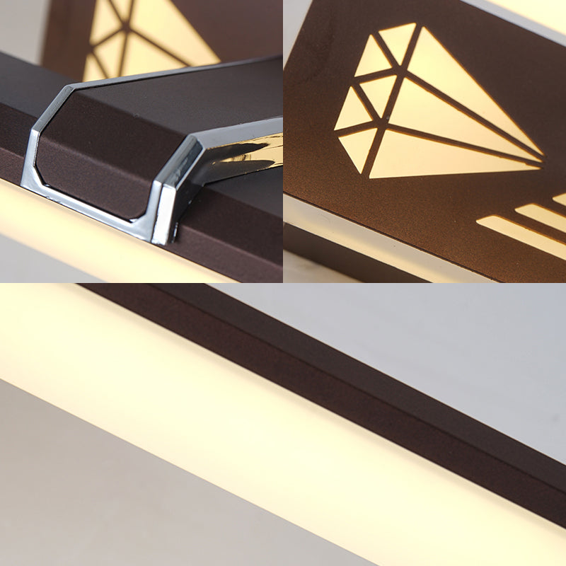 Skørter | Brown extendable vanity light classic metal LED 16.5"/23" wide bathroom wall lamp in white/warm light