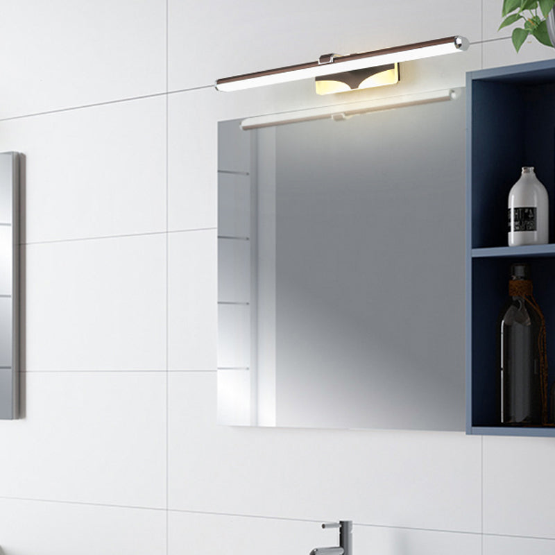 Skørter | Brown extended Vanity light fitting classic metal LED bathroom wall lamp in white/warm light, 16.5"/23" wide