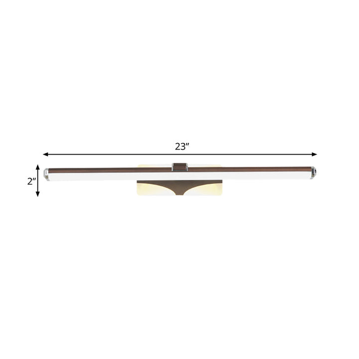 Skørter | Brown extended Vanity light fitting classic metal LED bathroom wall lamp in white/warm light, 16.5"/23" wide