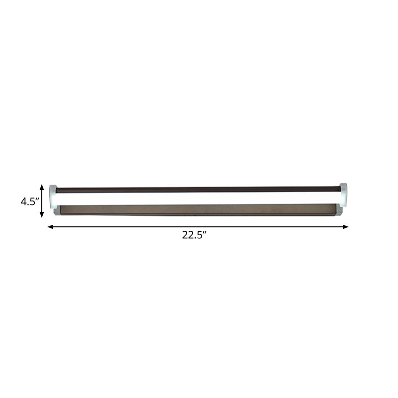 Skørter | 16"/22.5" Width Brown Extended Vanity Light Fixture Classic Metal LED Bathroom Wall Light Lamp, White/Warm Light