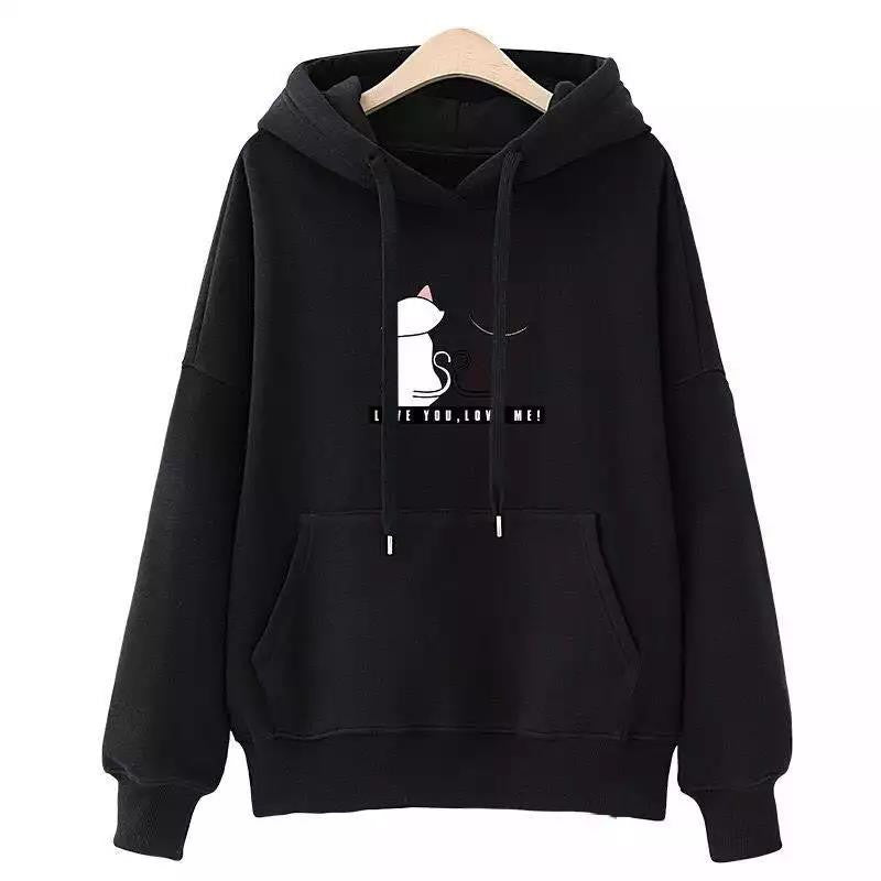 Women's hoodie with cute cat design and casual fit Lisslune