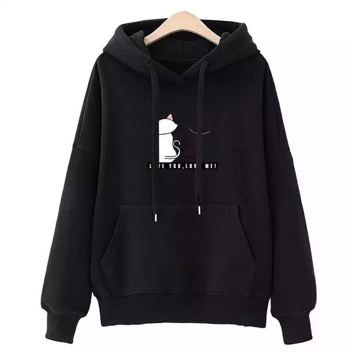 Women's hoodie with cute cat design and casual fit Lisslune