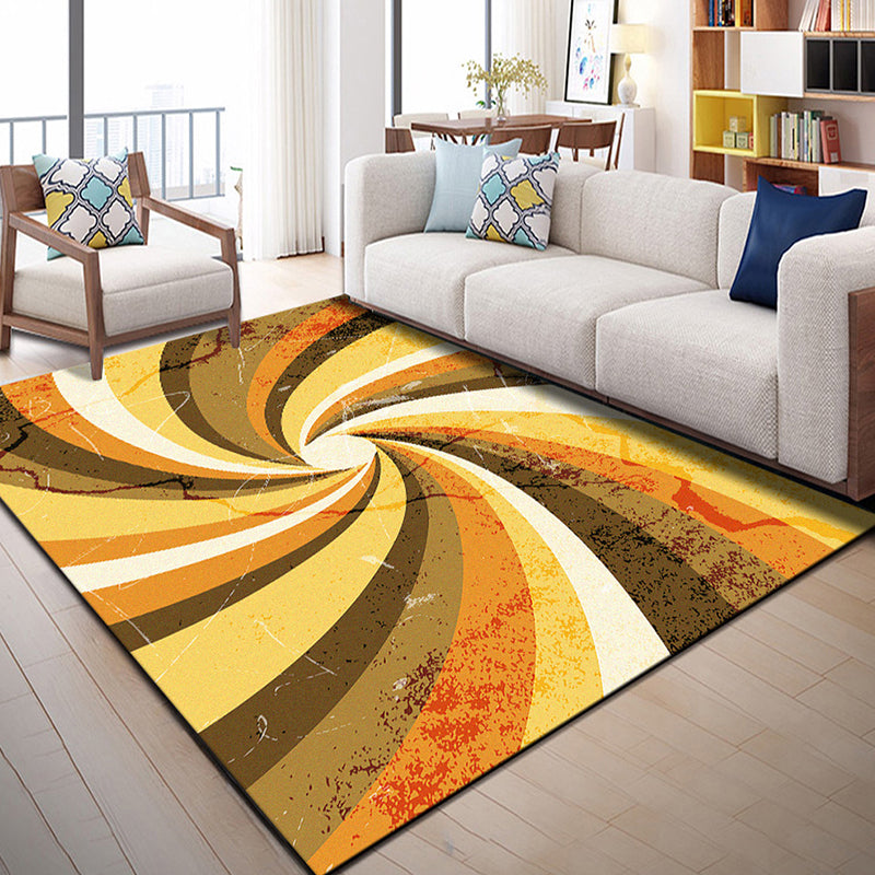 Lisslune | Multi Color Geometric Graphic Rug Polypropylene Novelty Rug Machine Washable Non-Slip Stain Resistant Rug for Large Room