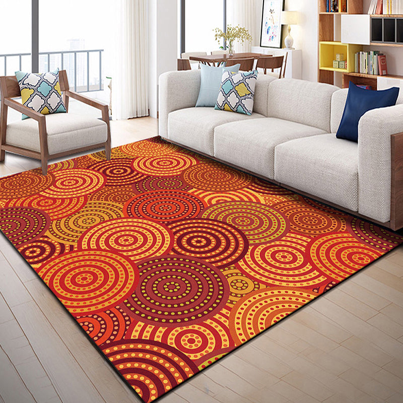 Lisslune | Multi Color Geometric Graphic Rug Polypropylene Novelty Rug Machine Washable Non-Slip Stain Resistant Rug for Large Room