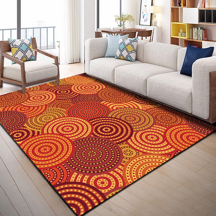 Lisslune | Multi Color Geometric Graphic Rug Polypropylene Novelty Rug Machine Washable Non-Slip Stain Resistant Rug for Large Room