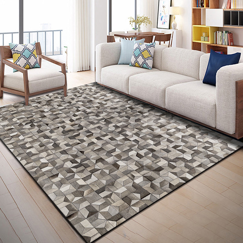 Lisslune | Multi Color Geometric Graphic Rug Polypropylene Novelty Rug Machine Washable Non-Slip Stain Resistant Rug for Large Room