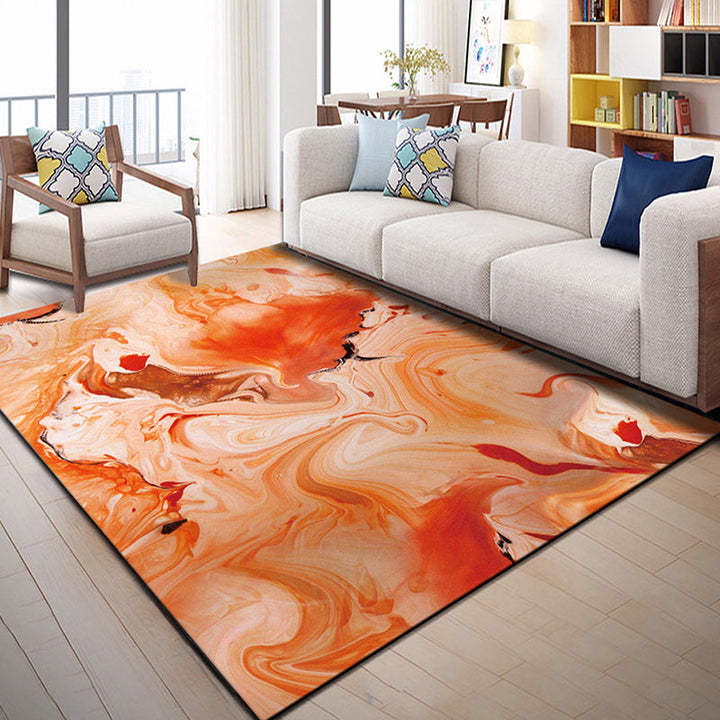 Lisslune | Multi Color Geometric Graphic Rug Polypropylene Novelty Rug Machine Washable Non-Slip Stain Resistant Rug for Large Room