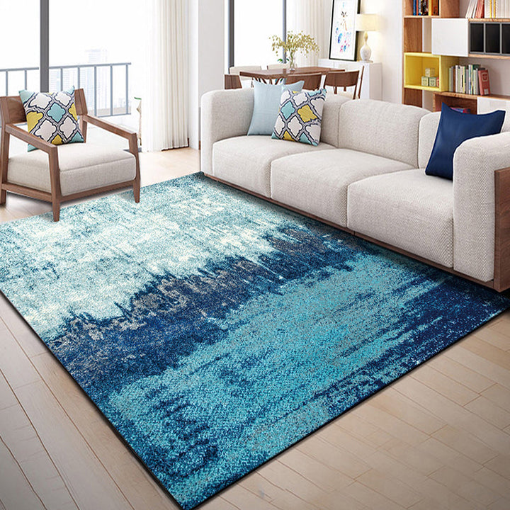 Lisslune | Multi Color Geometric Graphic Rug Polypropylene Novelty Rug Machine Washable Non-Slip Stain Resistant Rug for Large Room