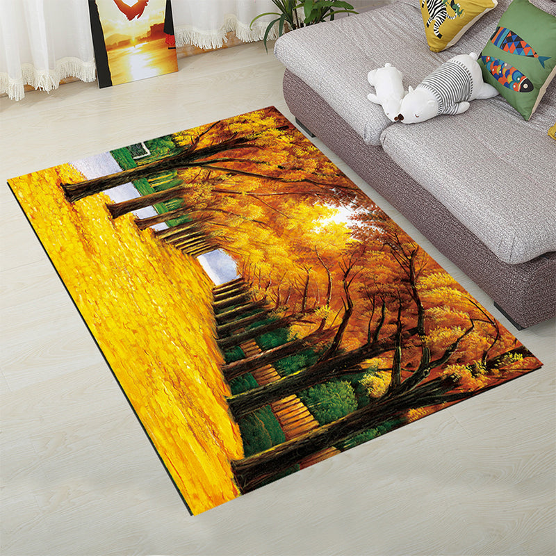 Lisslune | Personality Scandinavian Carpet Multi Colors 3D Print Scenery Carpet Washable Non-slip Stain-resistant Rug for Home