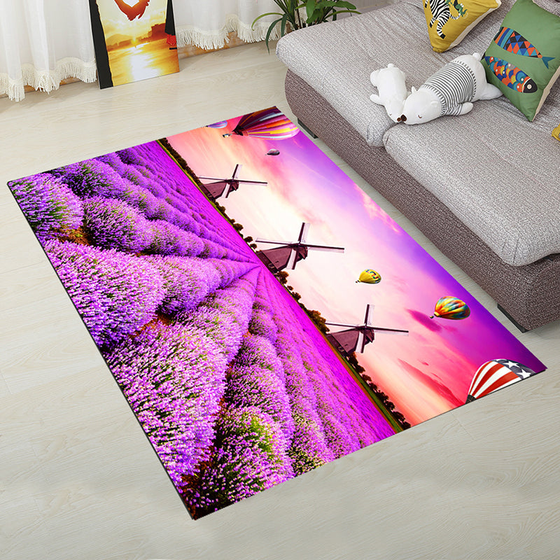 Lisslune | Personality Scandinavian Carpet Multi Colors 3D Print Scenery Carpet Washable Non-slip Stain-resistant Rug for Home