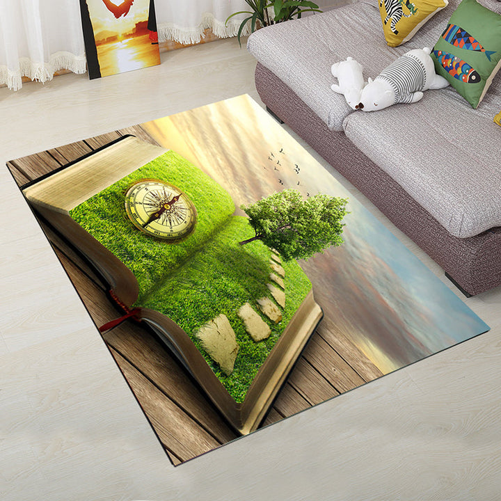 Lisslune | Personality Scandinavian Carpet Multi Colors 3D Print Scenery Carpet Washable Non-slip Stain-resistant Rug for Home