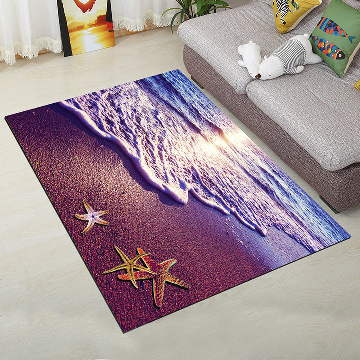 Lisslune | Personality Scandinavian Carpet Multi Colors 3D Print Scenery Carpet Washable Non-slip Stain-resistant Rug for Home