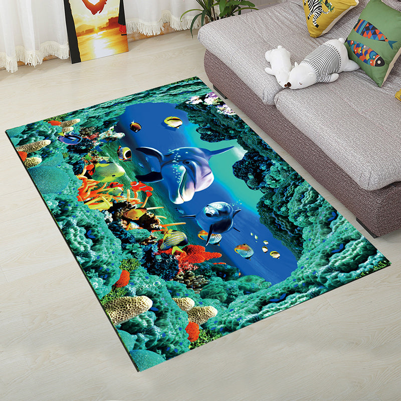 Lisslune | Personality Scandinavian Carpet Multi Colors 3D Print Scenery Carpet Washable Non-slip Stain-resistant Rug for Home