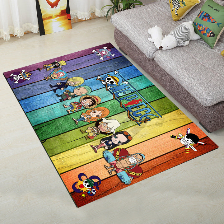 Lisslune | Personality Scandinavian Carpet Multi Colors 3D Print Scenery Carpet Washable Non-slip Stain-resistant Rug for Home