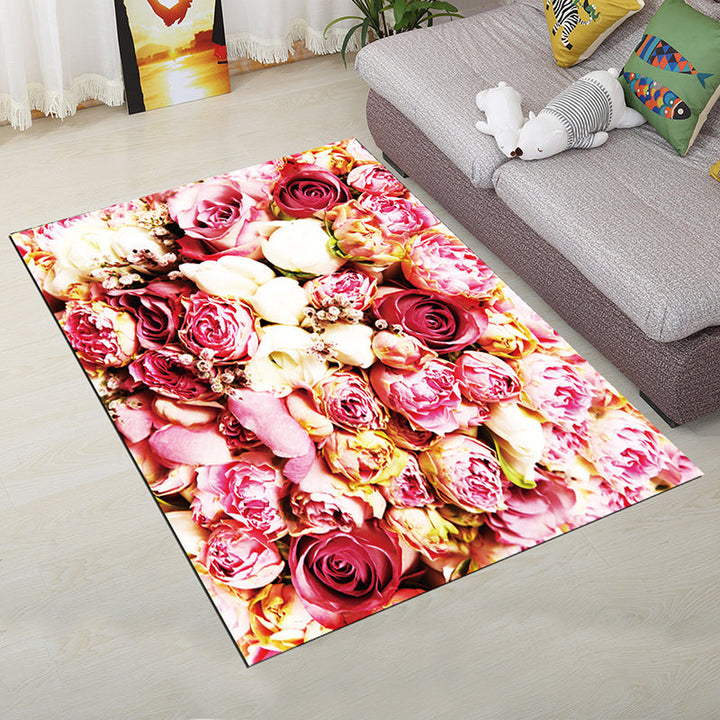 Lisslune | Personality Scandinavian Carpet Multi Colors 3D Print Scenery Carpet Washable Non-slip Stain-resistant Rug for Home