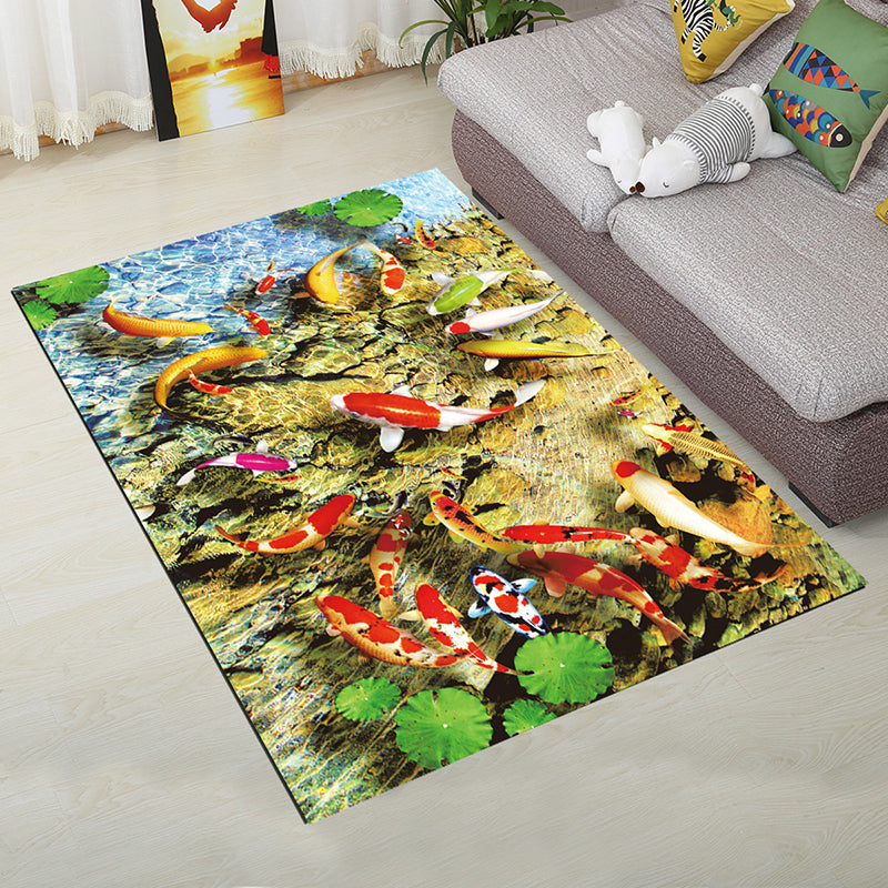 Lisslune | Personality Scandinavian Carpet Multi Colors 3D Print Scenery Carpet Washable Non-slip Stain-resistant Rug for Home