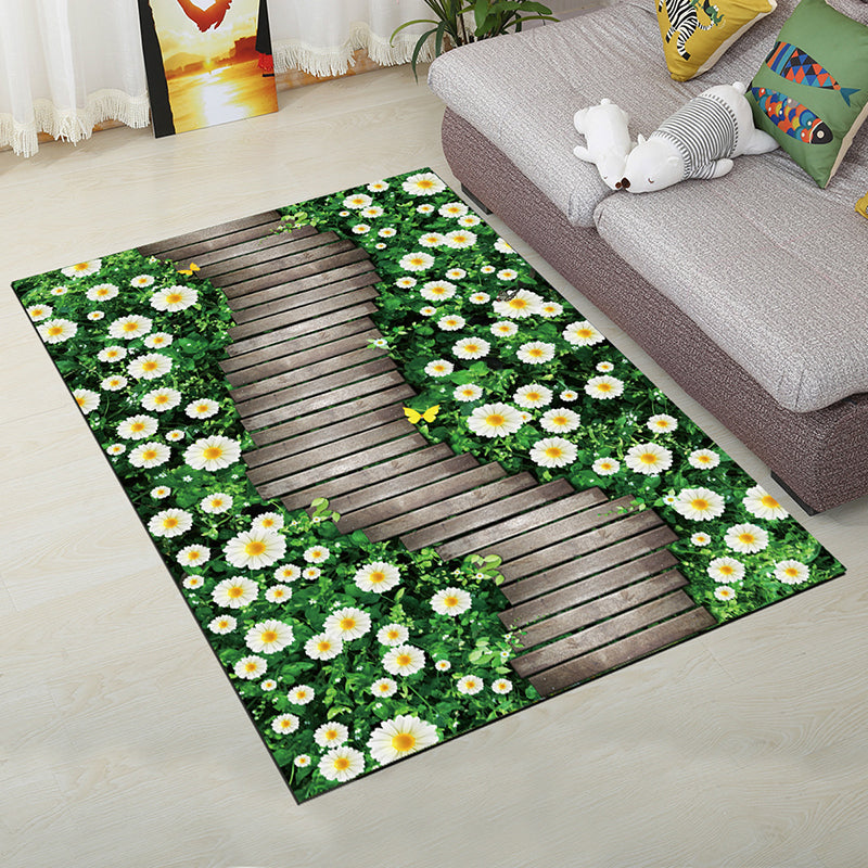 Lisslune | Personality Scandinavian Carpet Multi Colors 3D Print Scenery Carpet Washable Non-slip Stain-resistant Rug for Home