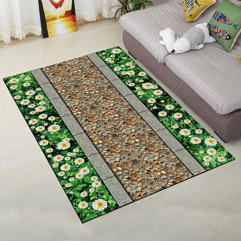Lisslune | Personality Scandinavian Carpet Multi Colors 3D Print Scenery Carpet Washable Non-slip Stain-resistant Rug for Home