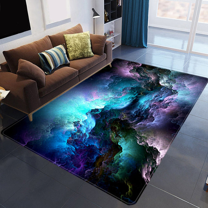 Lisslune | Magnificent 3D Evening Clouds Rug Multicolor Modern Rug Synthetic Washable Stain Resistant Nonslip Back Rug for Living Room