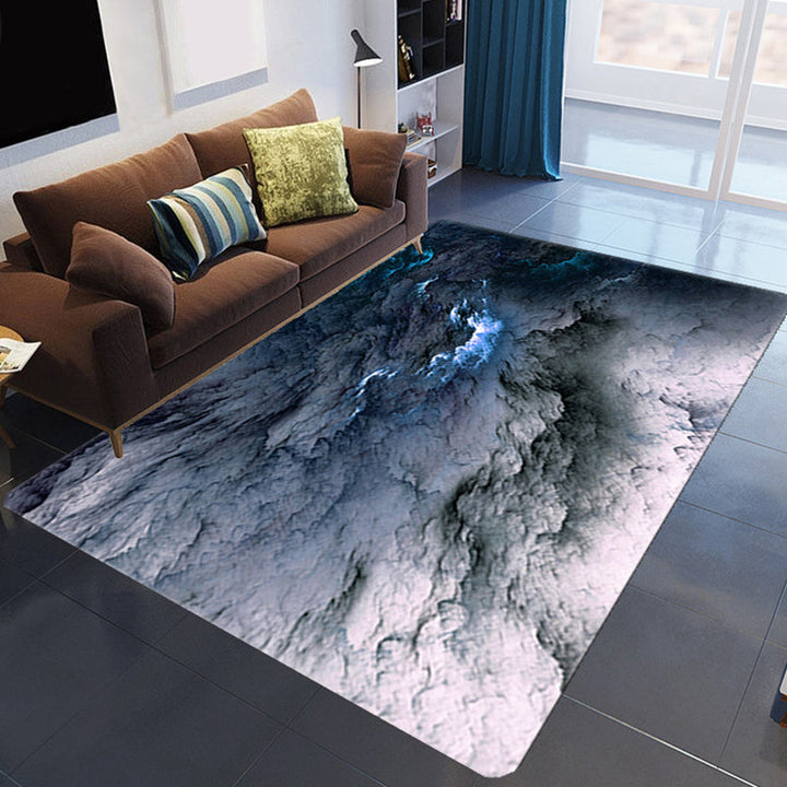 Lisslune | Magnificent 3D Evening Clouds Rug Multicolor Modern Rug Synthetic Washable Stain Resistant Nonslip Back Rug for Living Room