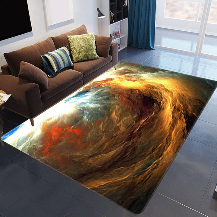 Lisslune | Magnificent 3D Evening Clouds Rug Multicolor Modern Rug Synthetic Washable Stain Resistant Nonslip Back Rug for Living Room