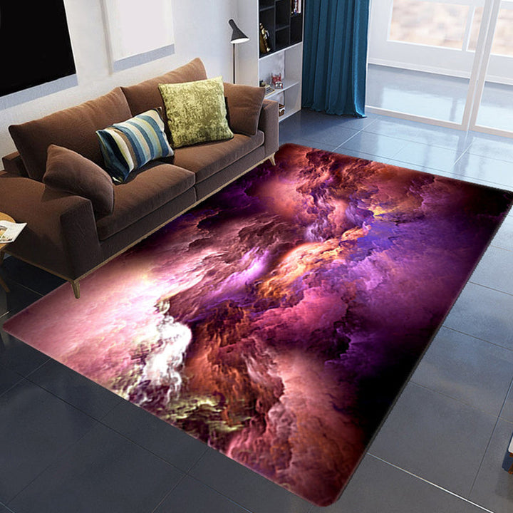 Lisslune | Magnificent 3D Evening Clouds Rug Multicolor Modern Rug Synthetic Washable Stain Resistant Nonslip Back Rug for Living Room