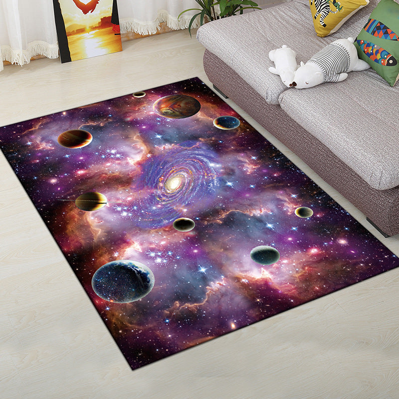 Lisslune | Multi-Color Modern Rug Polyester Digital Graphic Living Room Rug Non-Slip Back Pet-Friendly Washable Rug for Guest Room