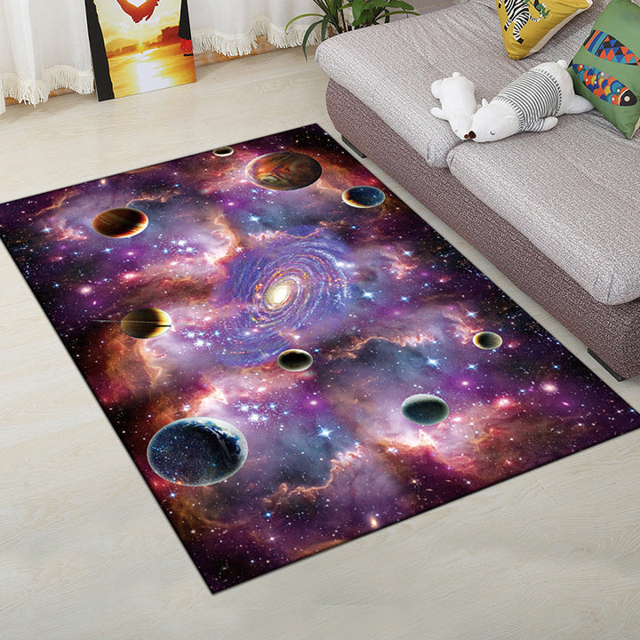 Lisslune | Multi-Color Modern Rug Polyester Digital Graphic Living Room Rug Non-Slip Back Pet-Friendly Washable Rug for Guest Room