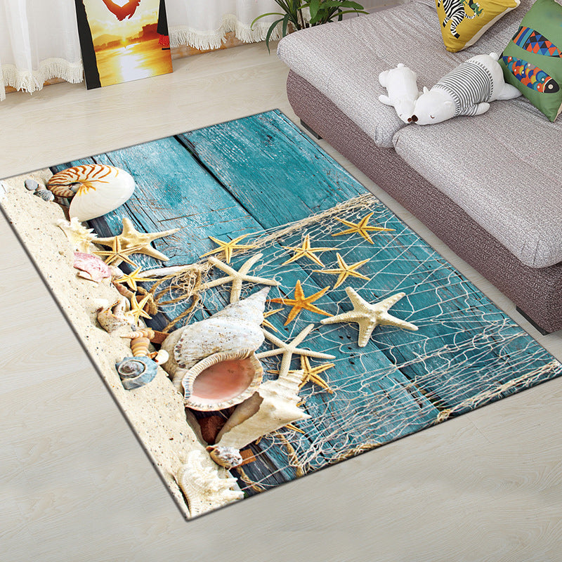 Lisslune | Multi-Color Modern Rug Polyester Digital Graphic Living Room Rug Non-Slip Back Pet-Friendly Washable Rug for Guest Room
