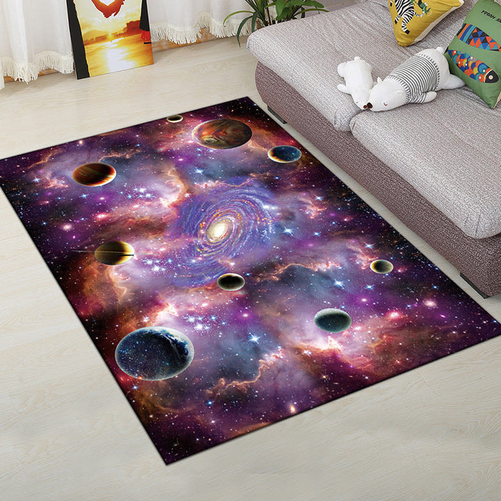 Lisslune | Multi-Color Modern Rug Polyester Digital Graphic Living Room Rug Non-Slip Back Pet-Friendly Washable Rug for Guest Room