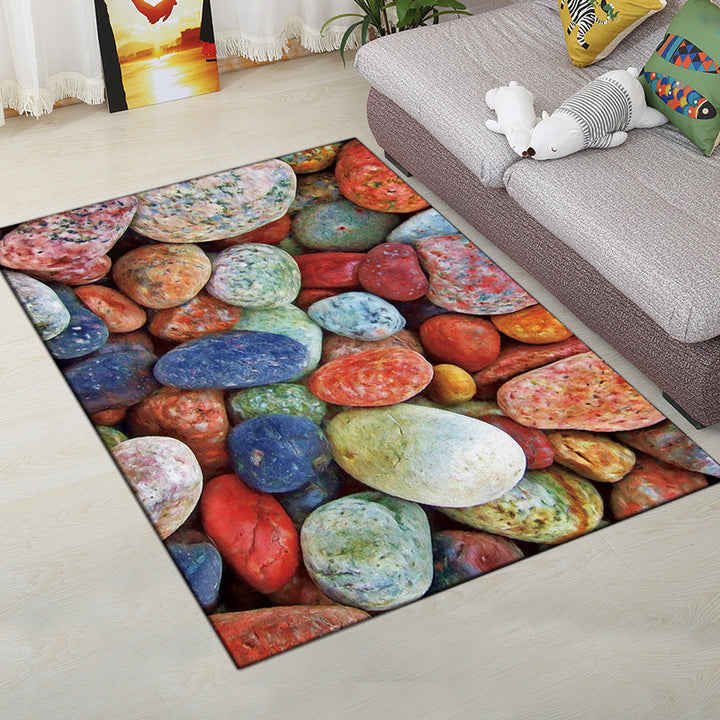 Lisslune | Multi-Color Modern Rug Polyester Digital Graphic Living Room Rug Non-Slip Back Pet-Friendly Washable Rug for Guest Room