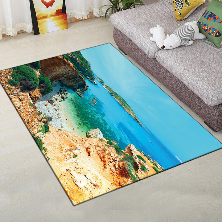 Lisslune | Multi-Color Modern Rug Polyester Digital Graphic Living Room Rug Non-Slip Back Pet-Friendly Washable Rug for Guest Room