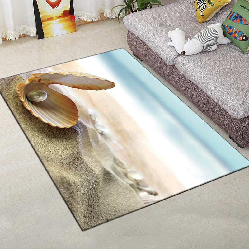 Lisslune | Multi-Color Modern Rug Polyester Digital Graphic Living Room Rug Non-Slip Back Pet-Friendly Washable Rug for Guest Room
