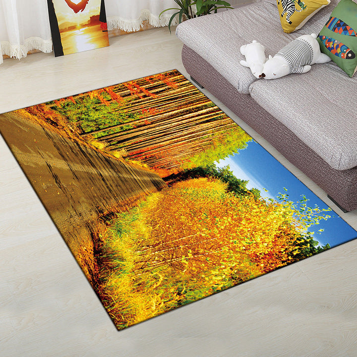 Lisslune | Multi-Color Modern Rug Polyester Digital Graphic Living Room Rug Non-Slip Back Pet-Friendly Washable Rug for Guest Room