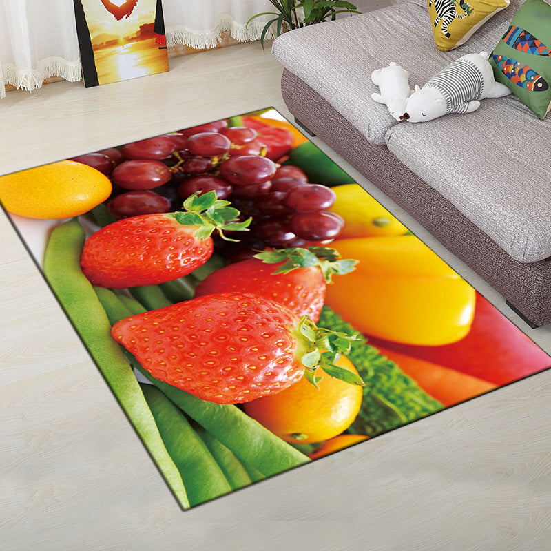 Lisslune | Multi-Color Modern Rug Polyester Digital Graphic Living Room Rug Non-Slip Back Pet-Friendly Washable Rug for Guest Room