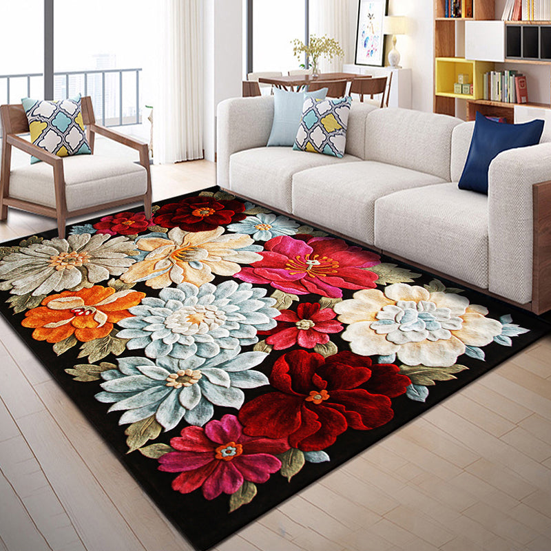 Lisslune | Multi-Color Modern Rug Polyester Digital Graphic Living Room Rug Non-Slip Back Pet-Friendly Washable Rug for Guest Room