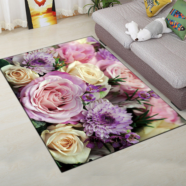 Lisslune | Multi-Color Modern Rug Polyester Digital Graphic Living Room Rug Non-Slip Back Pet-Friendly Washable Rug for Guest Room