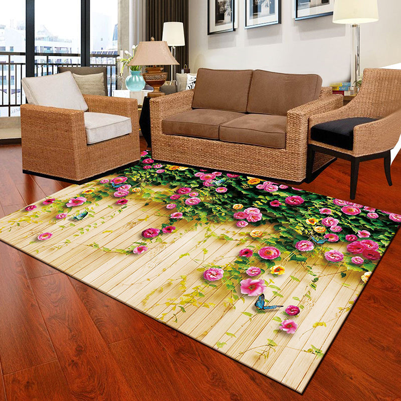 Lisslune | Multi-Color Modern Rug Polyester Digital Graphic Living Room Rug Non-Slip Back Pet-Friendly Washable Rug for Guest Room