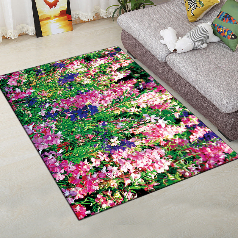 Lisslune | Multi-Color Modern Rug Polyester Digital Graphic Living Room Rug Non-Slip Back Pet-Friendly Washable Rug for Guest Room