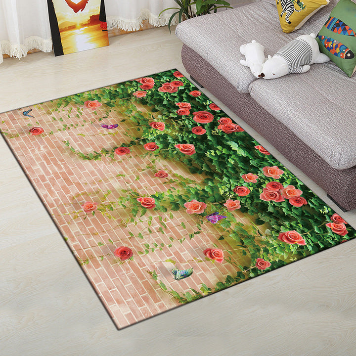 Lisslune | Multi-Color Modern Rug Polyester Digital Graphic Living Room Rug Non-Slip Back Pet-Friendly Washable Rug for Guest Room