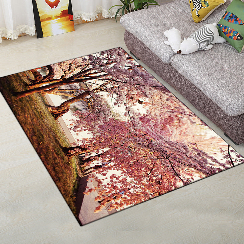 Lisslune | Multi-Color Modern Rug Polyester Digital Graphic Living Room Rug Non-Slip Back Pet-Friendly Washable Rug for Guest Room