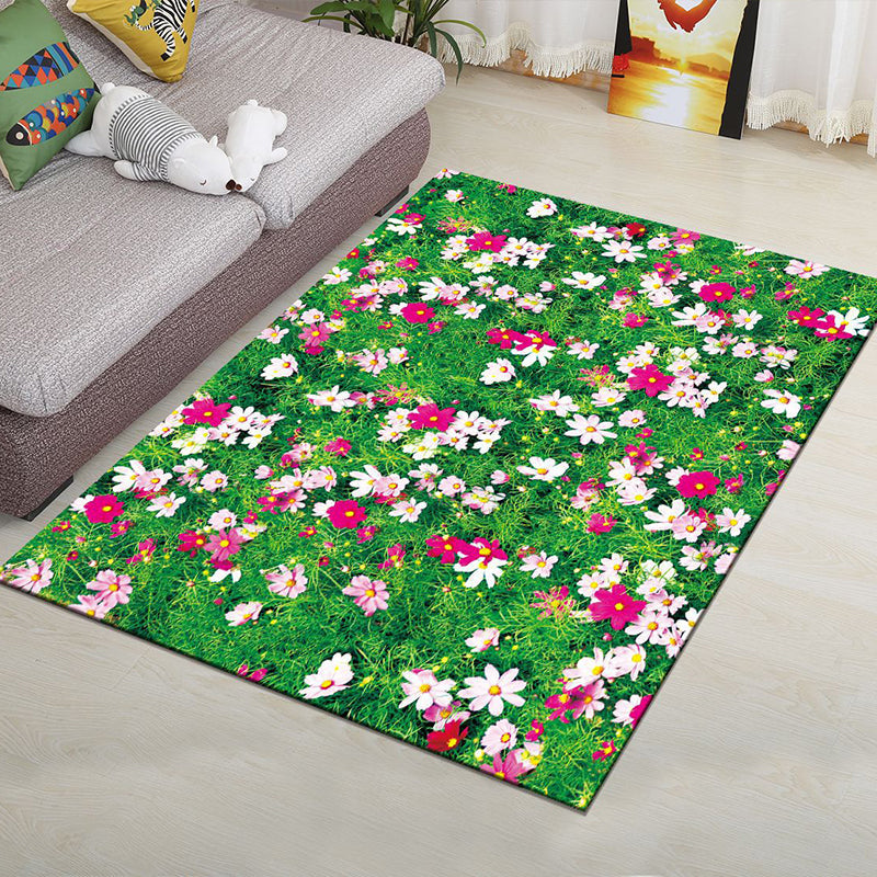 Lisslune | Multi-Color Modern Rug Polyester Digital Graphic Living Room Rug Non-Slip Back Pet-Friendly Washable Rug for Guest Room