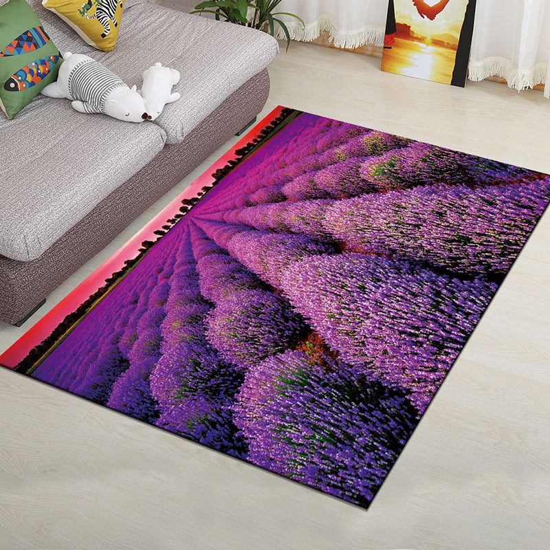 Lisslune | Multi-Color Modern Rug Polyester Digital Graphic Living Room Rug Non-Slip Back Pet-Friendly Washable Rug for Guest Room