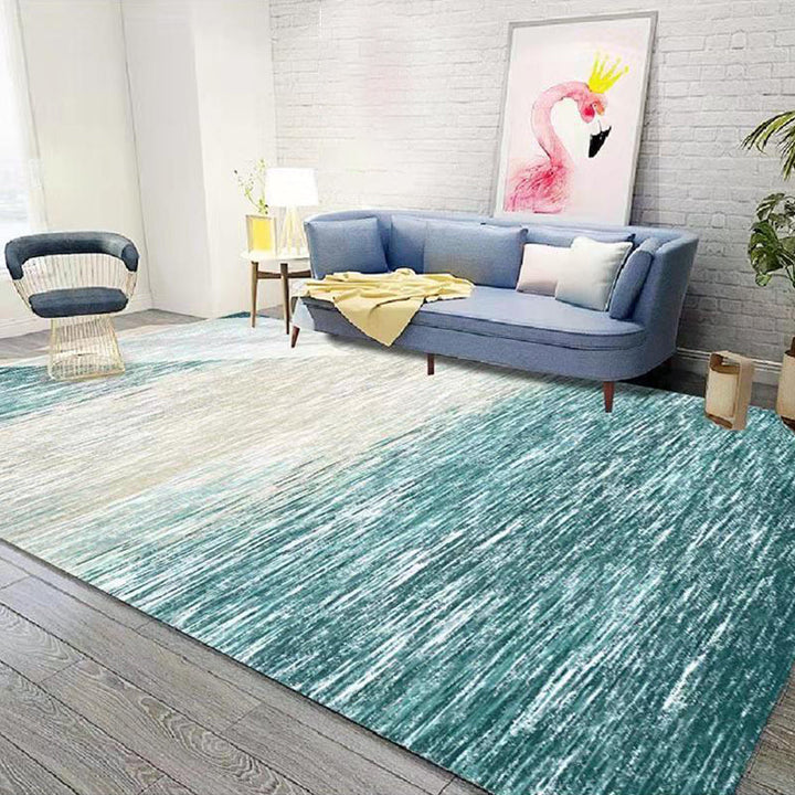 Lisslune | Multicolor 3D Illusion Geometry Rug Polyester Modernist Rug Non-Slip Pet-Friendly Machine Washable Rug for the Large Room