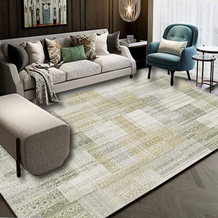 Lisslune | Multicolor 3D Illusion Geometry Rug Polyester Modernist Rug Non-Slip Pet-Friendly Machine Washable Rug for the Large Room