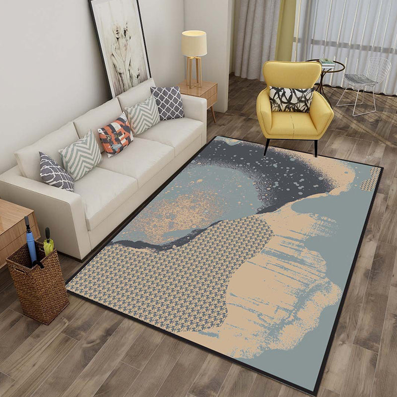 Lisslune | Multicolor 3D Illusion Geometry Rug Polyester Modernist Rug Non-Slip Pet-Friendly Machine Washable Rug for the Large Room
