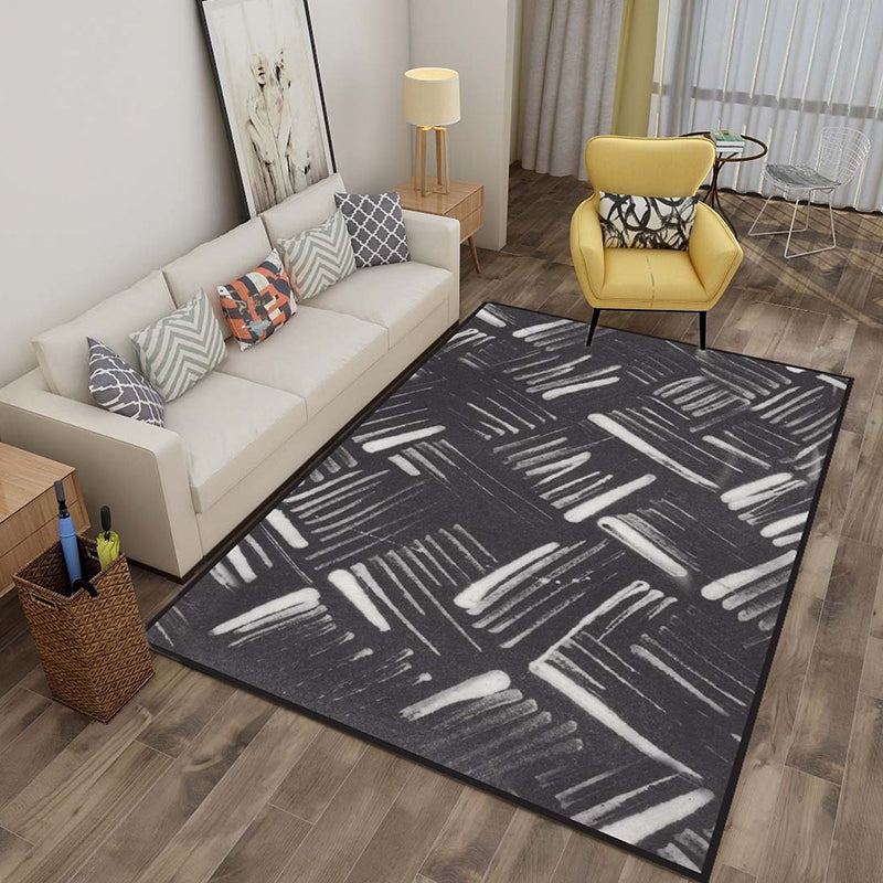 Lisslune | Multicolor 3D Illusion Geometry Rug Polyester Modernist Rug Non-Slip Pet-Friendly Machine Washable Rug for the Large Room