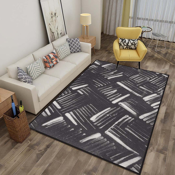 Lisslune | Multicolor 3D Illusion Geometry Rug Polyester Modernist Rug Non-Slip Pet-Friendly Machine Washable Rug for the Large Room