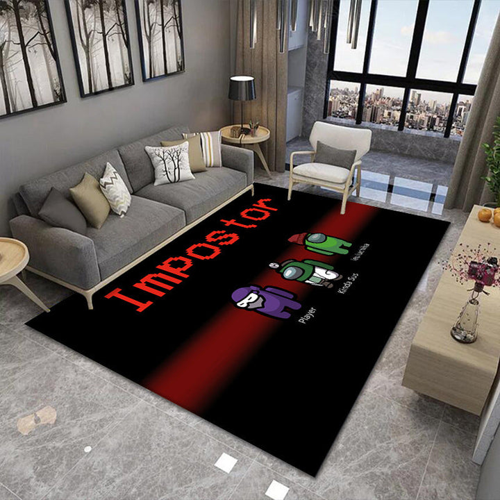 Lisslune | Modern Brain Deception 3D Carpet Black Synthetic Area Rug Machine Washable Stain Resistant Non-Slip Rug for Living Room